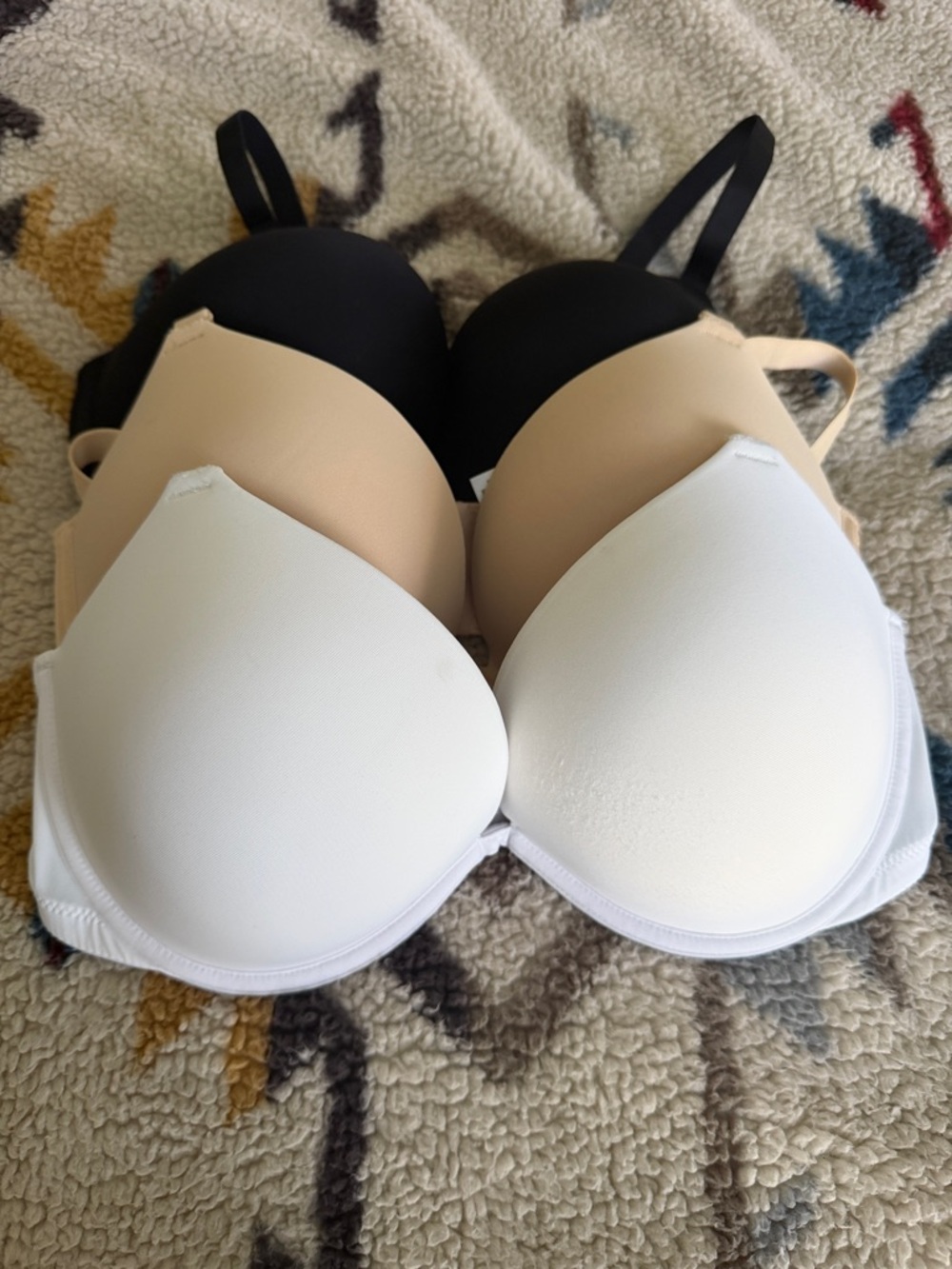 Everyday T-Shirt Bra - White, Nude & Black (3-Pack). Push up.